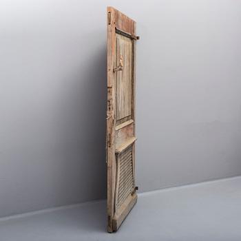 A pinted pine door, 18th /19th Century.