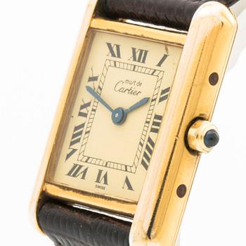 MUST de CARTIER, Tank Vermeil,  armbandsur, 23 x 23 mm.