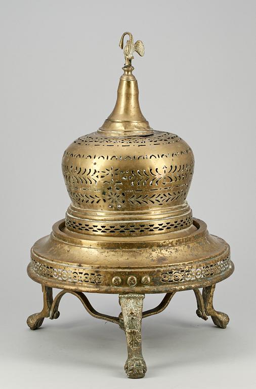 GLÖDFAT, mässing, orientaliskt, 1800/1900-tal.