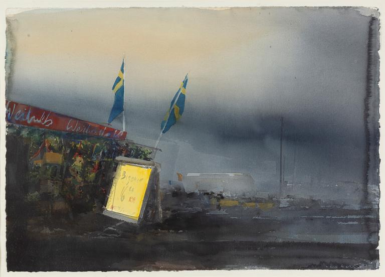 Lars Lerin, watercolour, signed Lars Lerin.