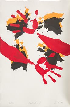 RAUL MEEL, 6 färgserigrafier med konstnärens handavtryck direkt på pappret, signerade, numrerade 9/60 och daterade- 89.