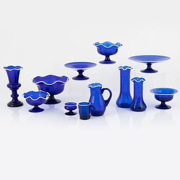31 pieces of a glass service, Hadeland, Norway, varying ages from the 20th century.
