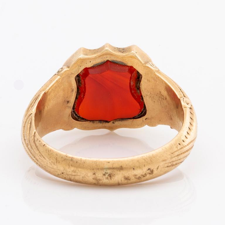 A Finish signet carnelian ring, 1899.