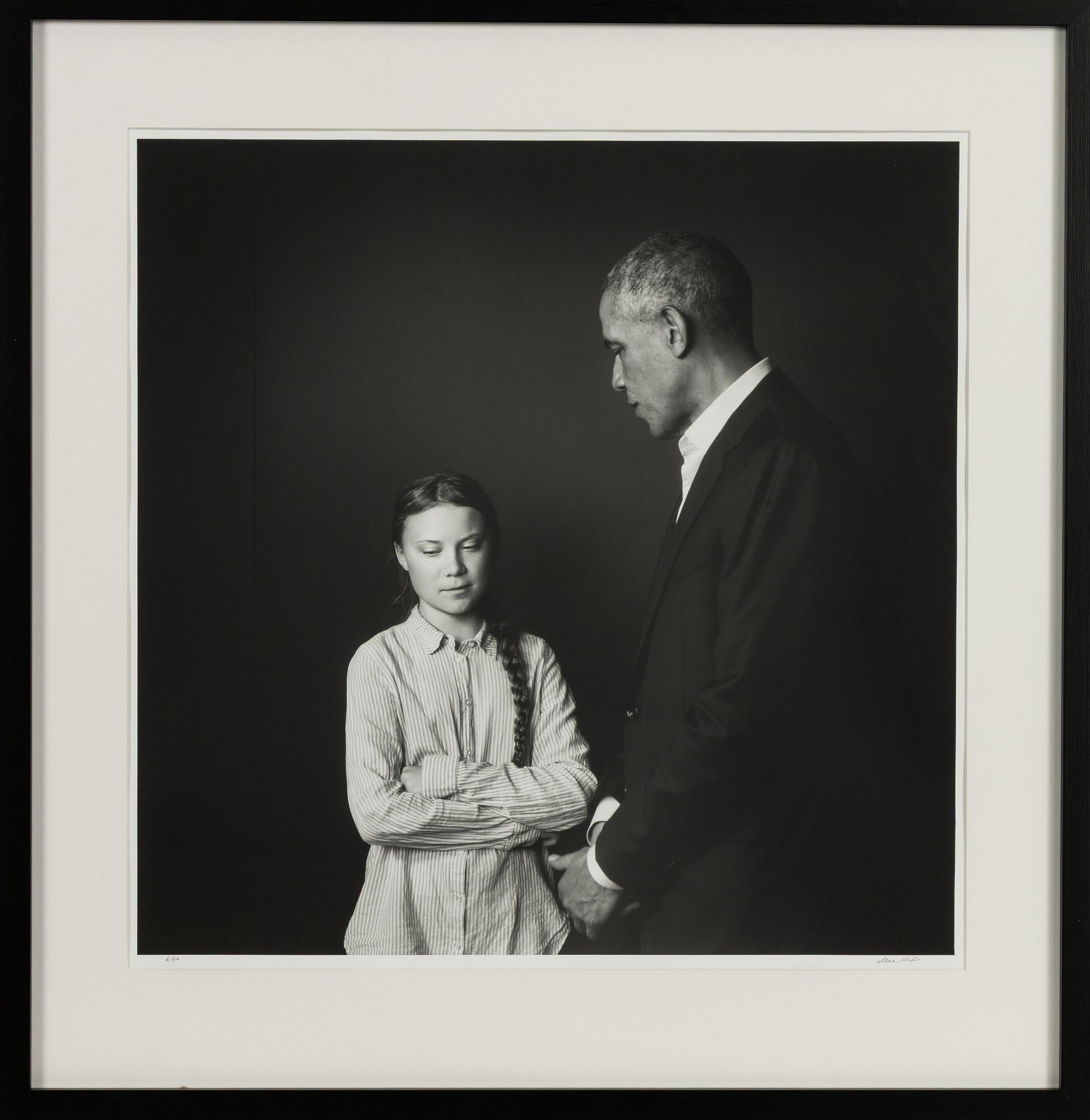 Max Modén, "Greta Thunberg and Barack Obama at the Grand Hotel", 2019.