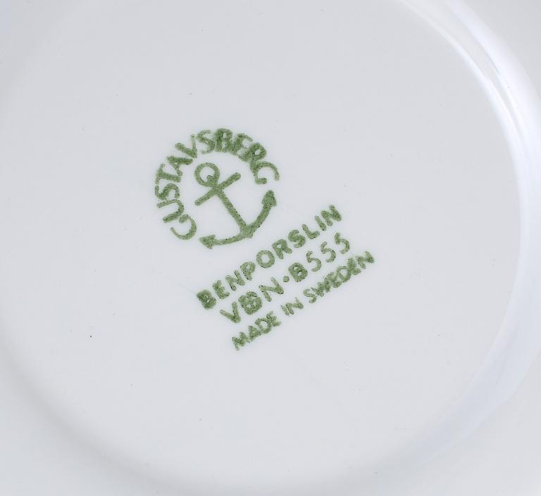 KAFFEKOPPAR 8 st MED FAT, benporslin, Tahiti, Stig Lindberg, Gustavsberg.