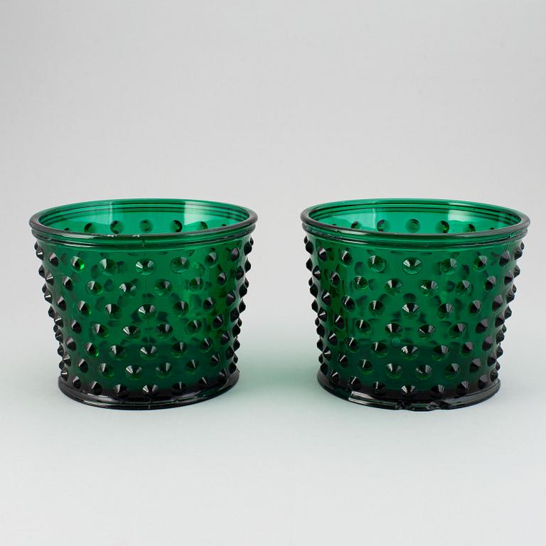 Josef Frank, two "Hortus" glass flower pots, Svenskt Tenn, Sweden.
