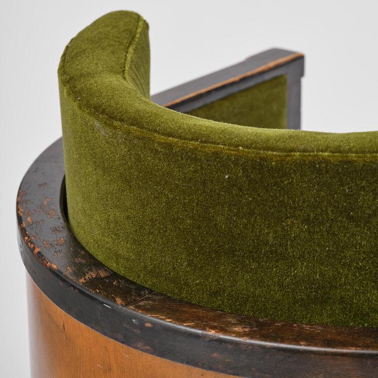 A pair of 1930s birch armchairs.