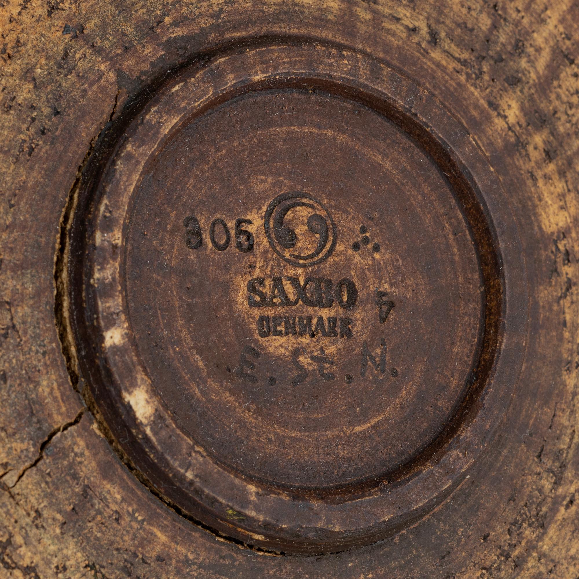 Eva Staehr-Nielsen, a stoneware bowl, Saxbo Stentøj, Denmark, mid 20th century.