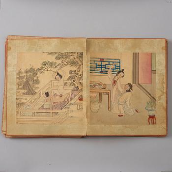 An album with ten erotic paintings, late Qing dynasty/early 20th Century.