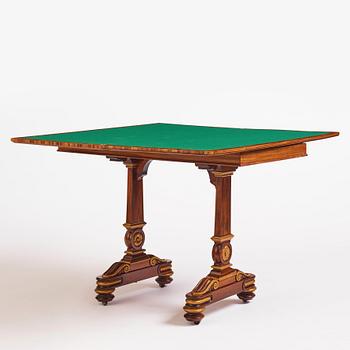 A William IV kingwood and mahogany card table by Thomas & George Seddon (firm active in London 1753/1815-70).