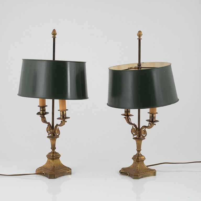 A pair of Empire style table lamps, first half of the 20th Century.