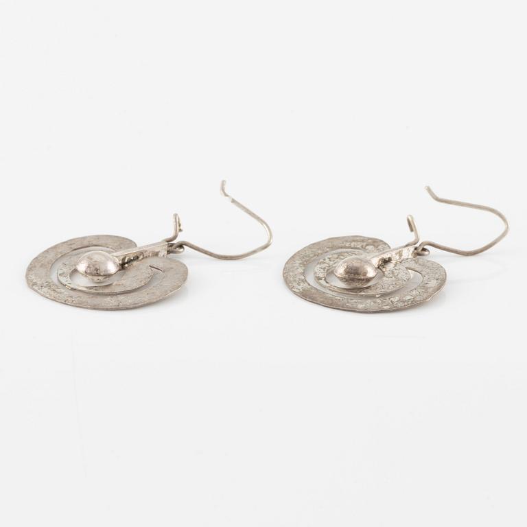 Tapio Wirkkala, earrings a pair, "Omena"/"Apple", silver.