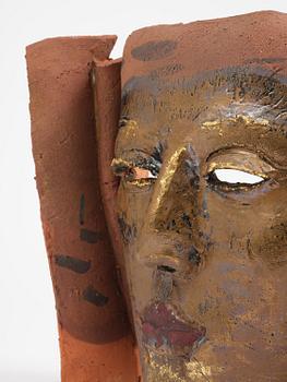 Hertha Hillfon, a partially glazed earthenware relief, own studio, Stockholm.