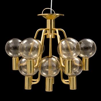 HANS-AGNE JAKOBSSON, a 1960's brass ceiling lamp.