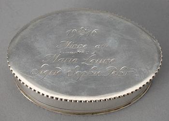 SNUSDOSA, silver, K. Anderson, Stockholm 1914. Vikt ca 64 gram.