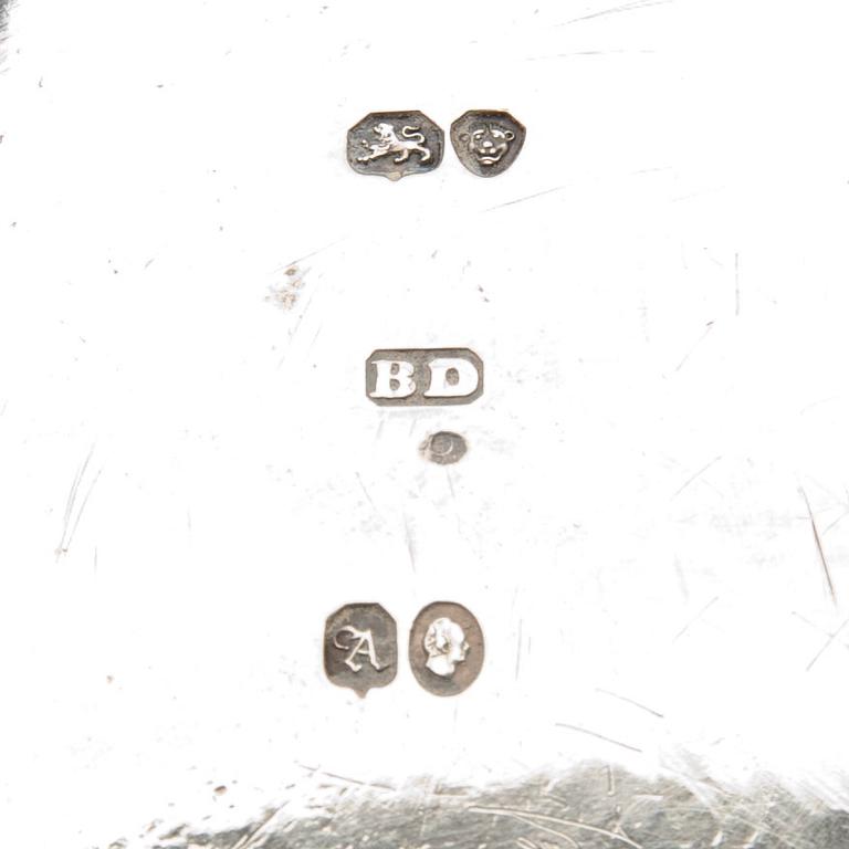 KAFFE- / TESERVIS, 4 delar, silver, London 1836, England.  Tot. vikt ca 2224 g.