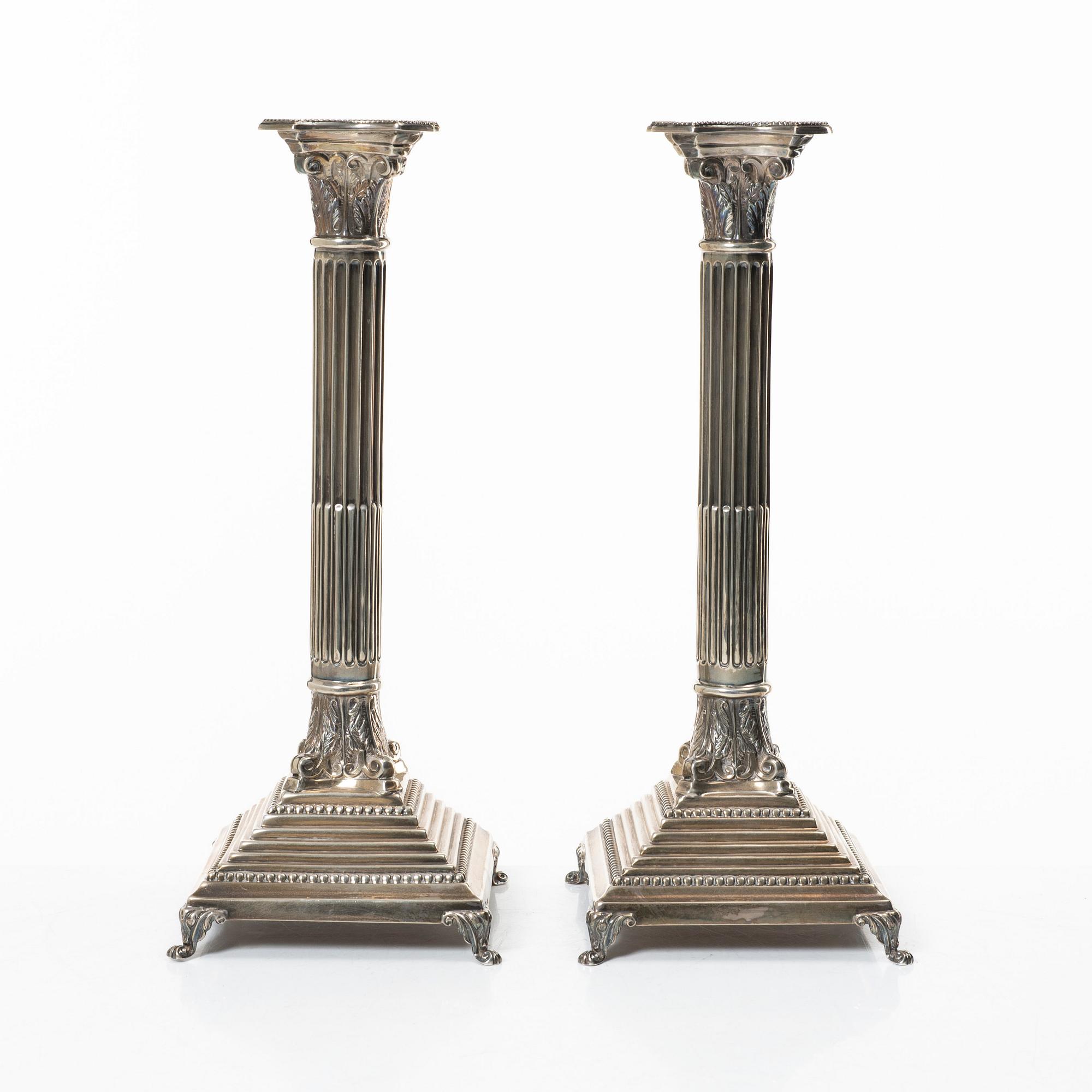 Candelabra, a pair, sterling silver, second half of the 20th century.