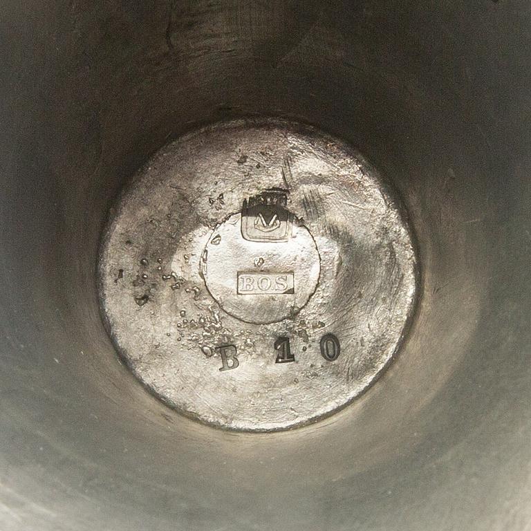 Berndt Oscar Santesson, candlesticks 4 pcs late 19th century tin.