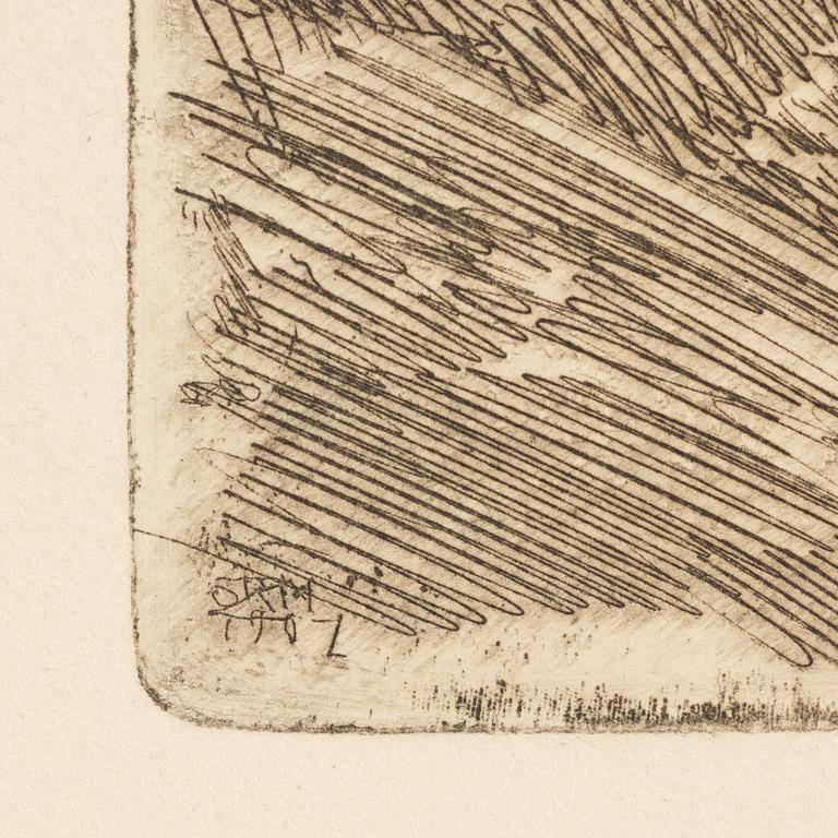 Anders Zorn, etching, 1907, signed in pencil.