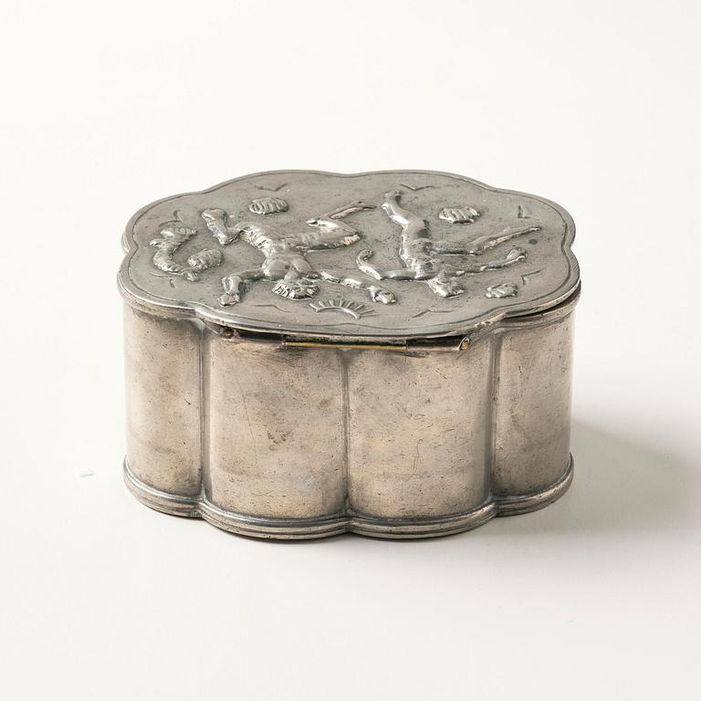 Nils Fougstedt, attributed to, a Swedish Grace pewter box, Herman Bergman konstgjuteri, Stockholm, 1929.