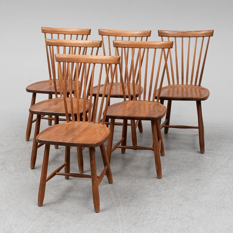 Six chairs by Carl Malmsten, limited edition, for Stolab, 2012.