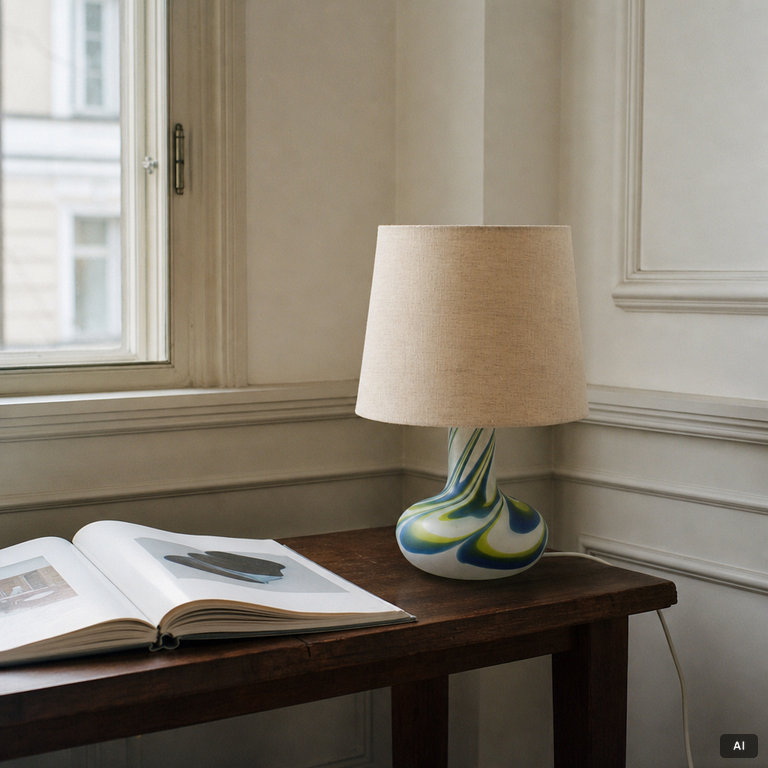 Göran Wärff, Table lamp, glass, Kosta, signed.