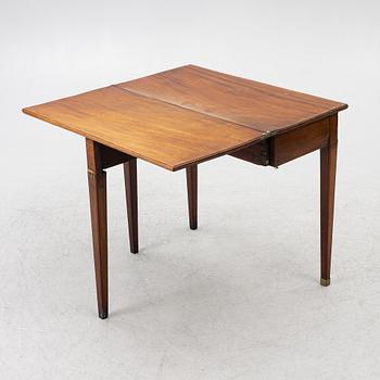 A late Gustavian mahogany games table, 18th century.