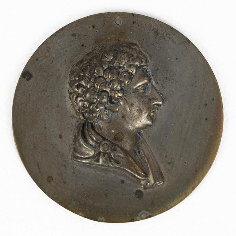 Monarchs and regents of Sweden, twenty metal portrait medallions, 19th20th century.