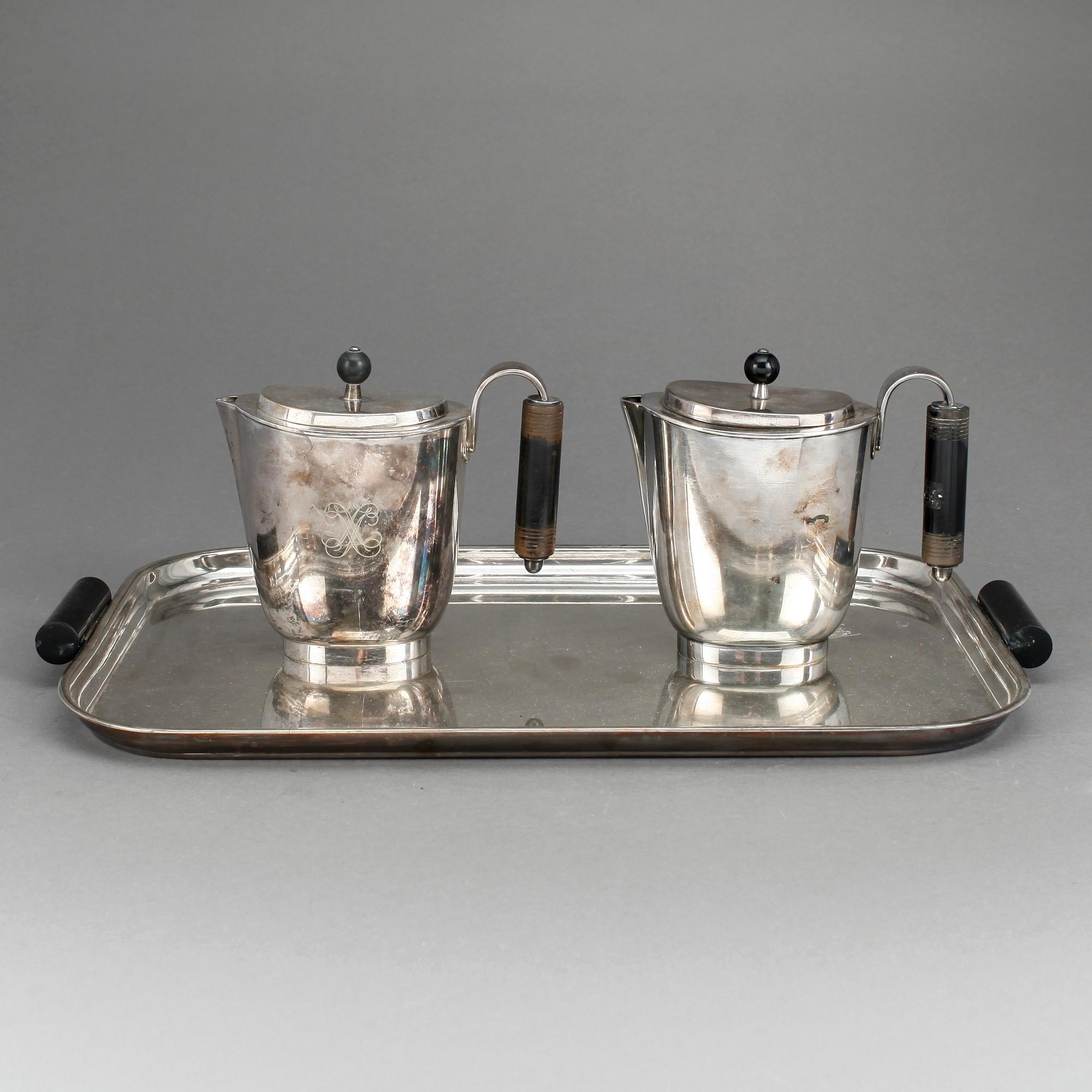SERVISDELAR, 3 st, nysilver, bland annat  GAB, Stockholm, 1900-talets första hälft.