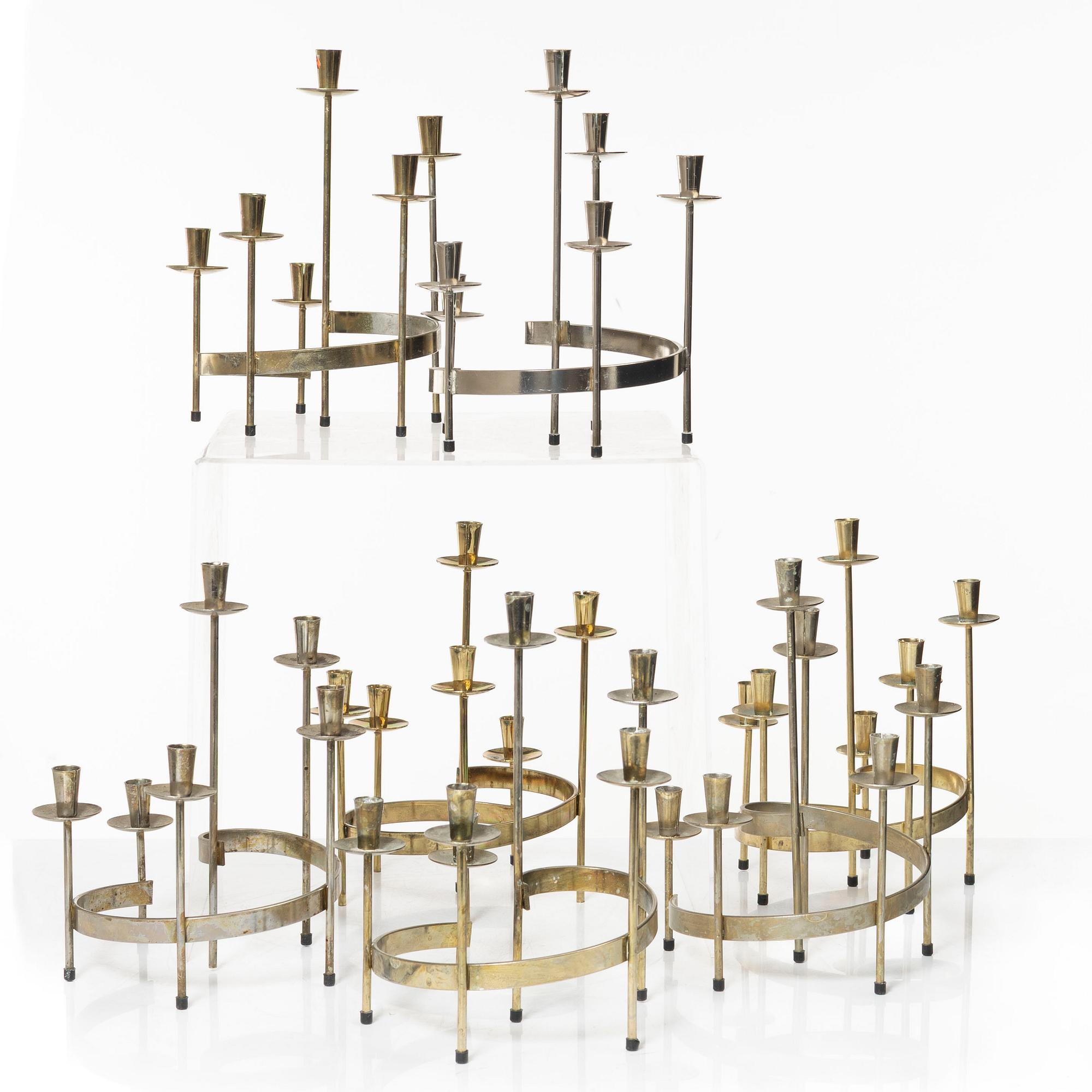 Harry Boström, kandelabrar, 7st, "Spiral", Bo Svensk.