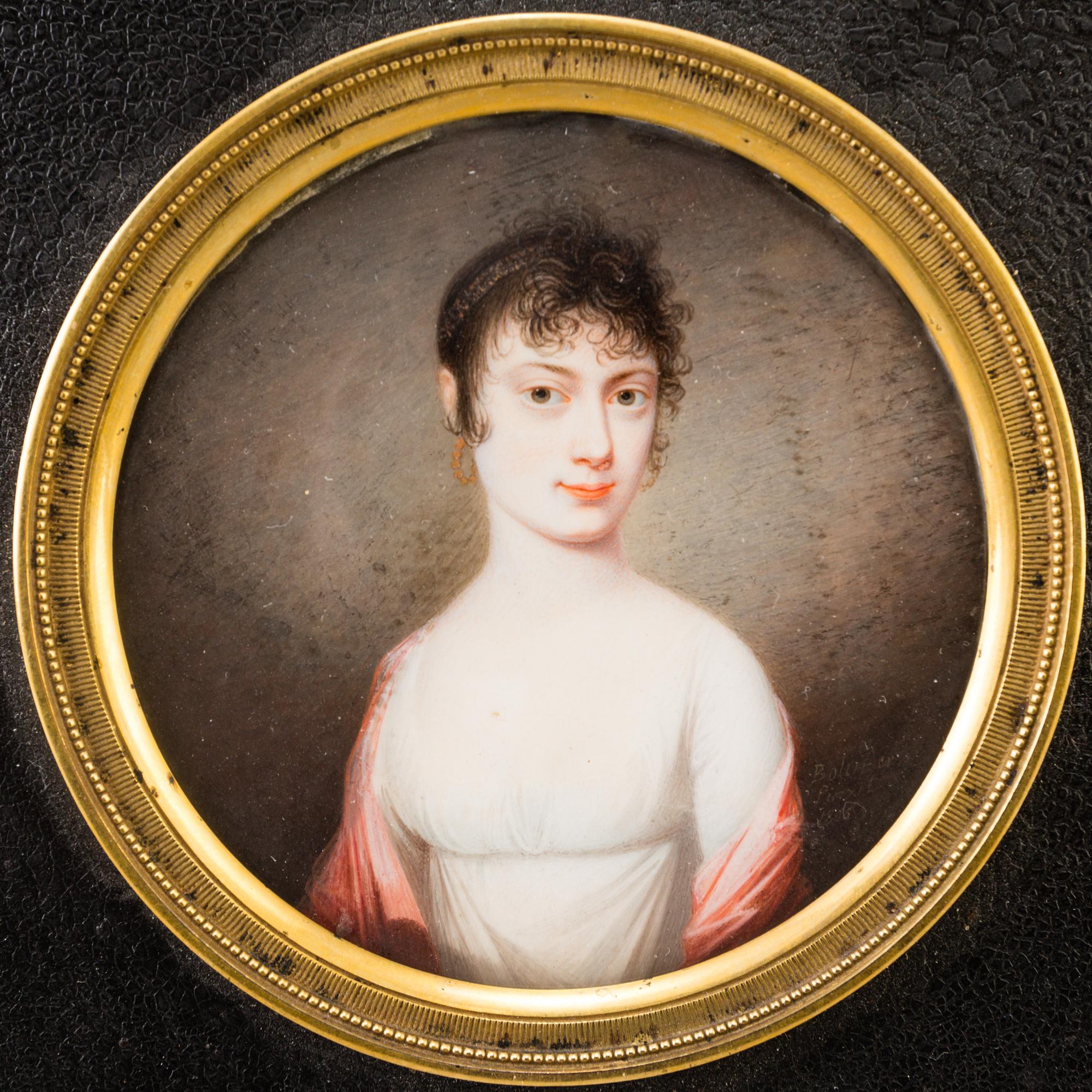 JOHAN ERIK BOLINDER, portrait miniature, signed Bolinder Pinxit. Dated 1805.