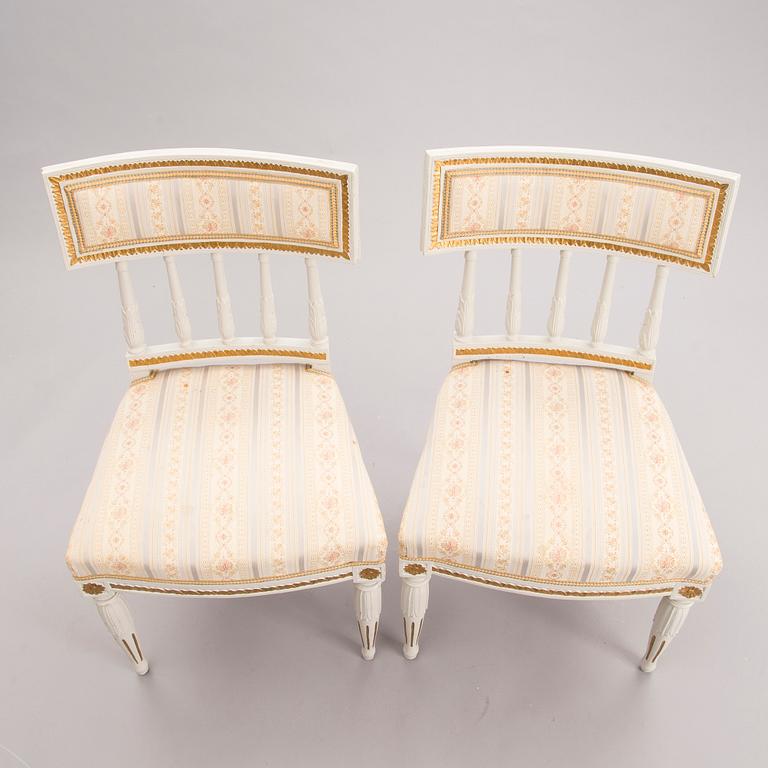 Set of four gustavian chairs, one of which signed by Erik Öhrmark, circa 1800.