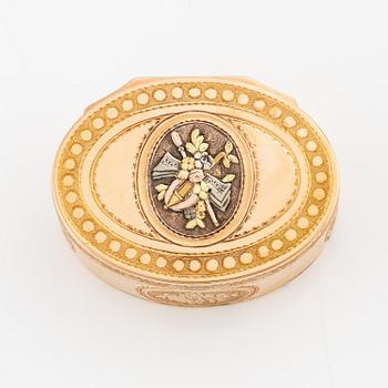 A Swedish 18th century gold snuff-box, mark of Christian Maas, Stockholm 1783.