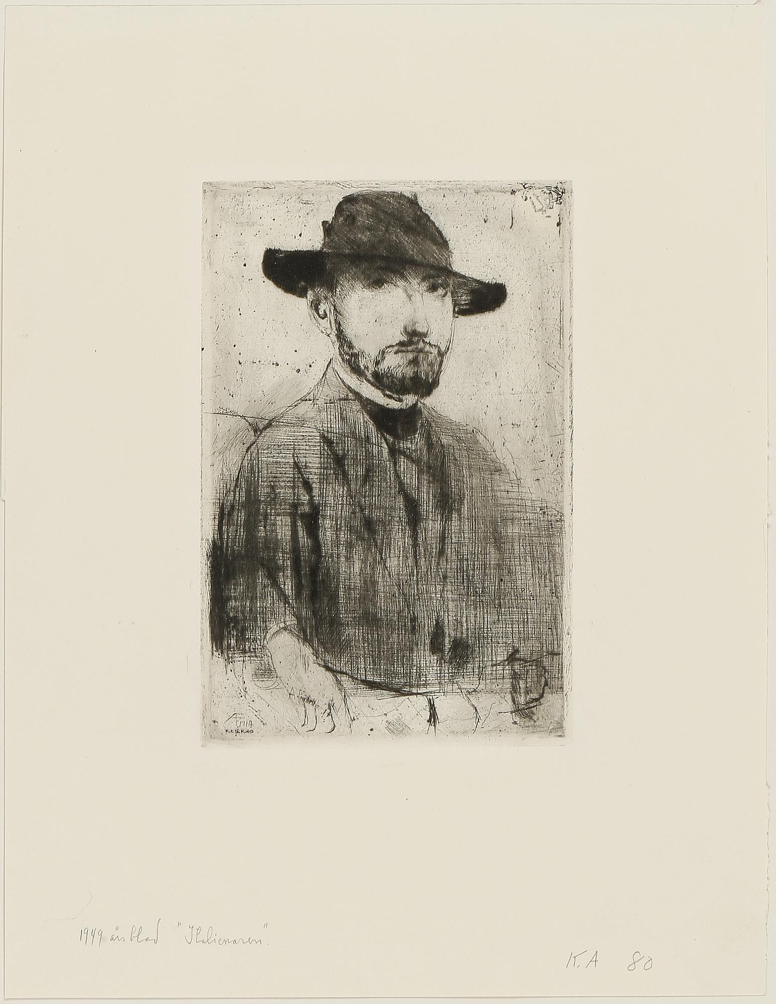AXEL FRIDELL, 4 st, torrnål, signerade.