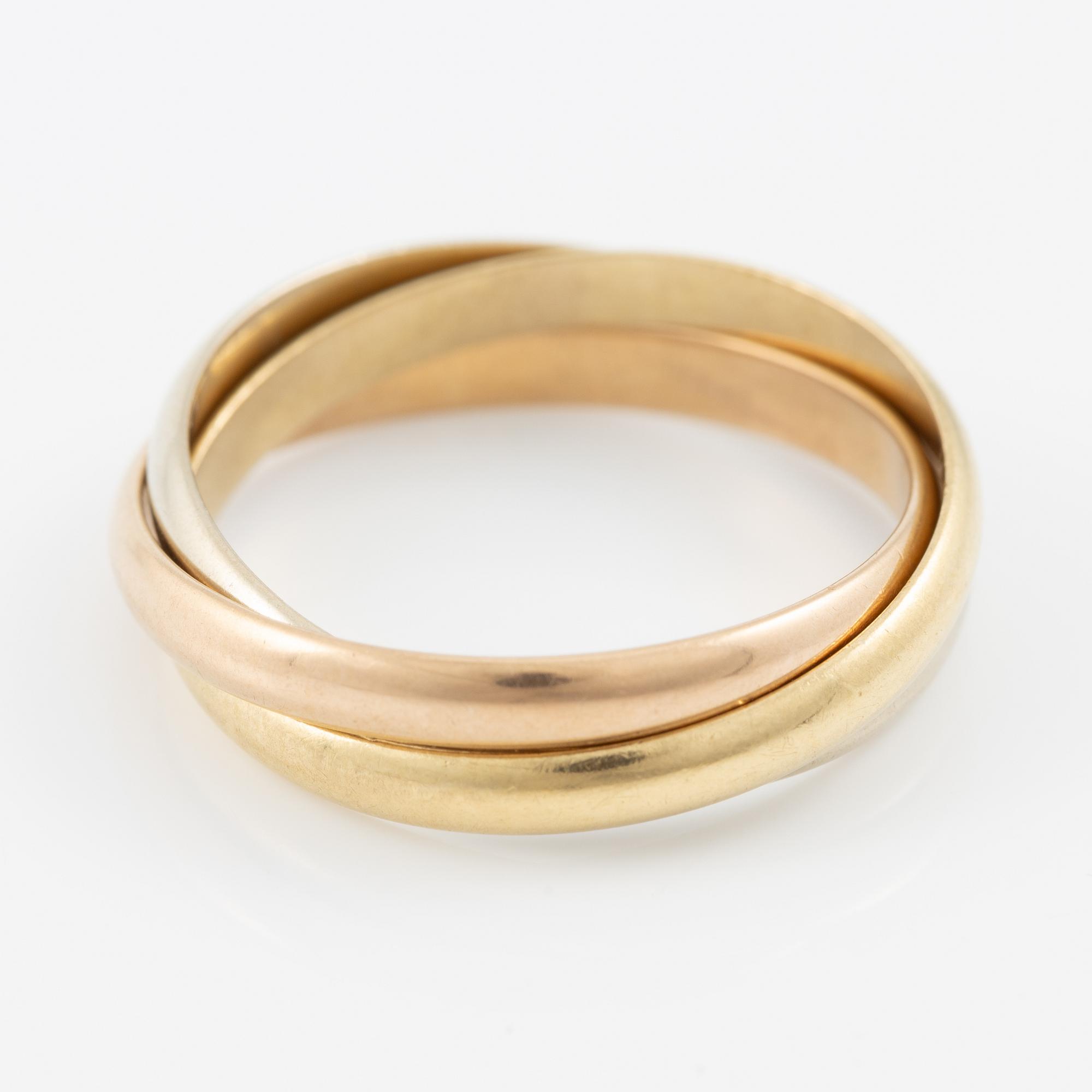 Cartier, ring, "Trinity" 18K gold in three colours.
