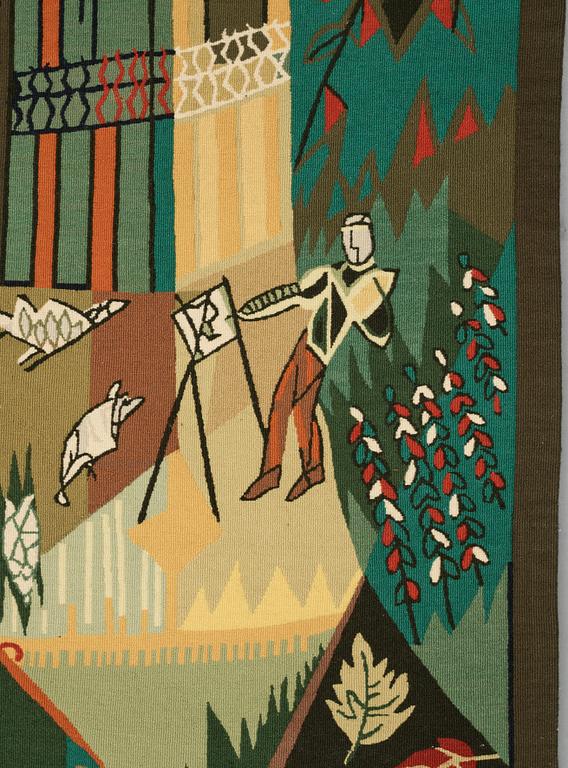 Lars Gynning, A Tapestry, "My Garden", flat weave, ca 193,5-195 x 145-146,5 cm, signed GYNNING MTP.