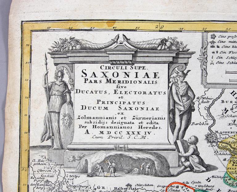 KARTOR, 2 st,  J B Homann, 1700-talets första hälft.