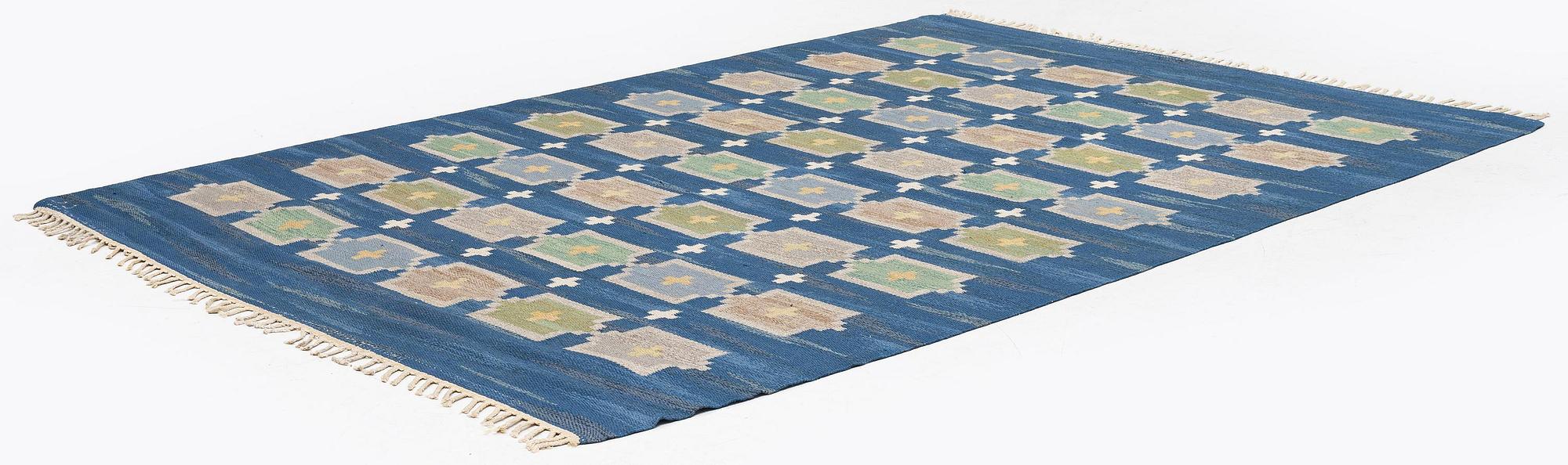 Judith Johansson, a carpet, 'Stjärnsund', flat weave, c. 286 x 199 cm signed JJ.