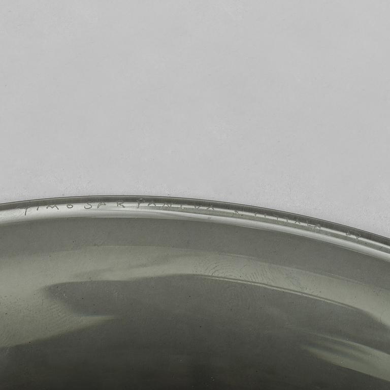 Timo Sarpaneva, a 'Cardinal's hat' glass bowl, Iittala, signed and dated -57.