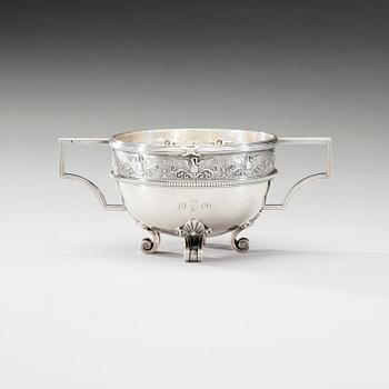 A FABERGÉ SILVER BOWL.