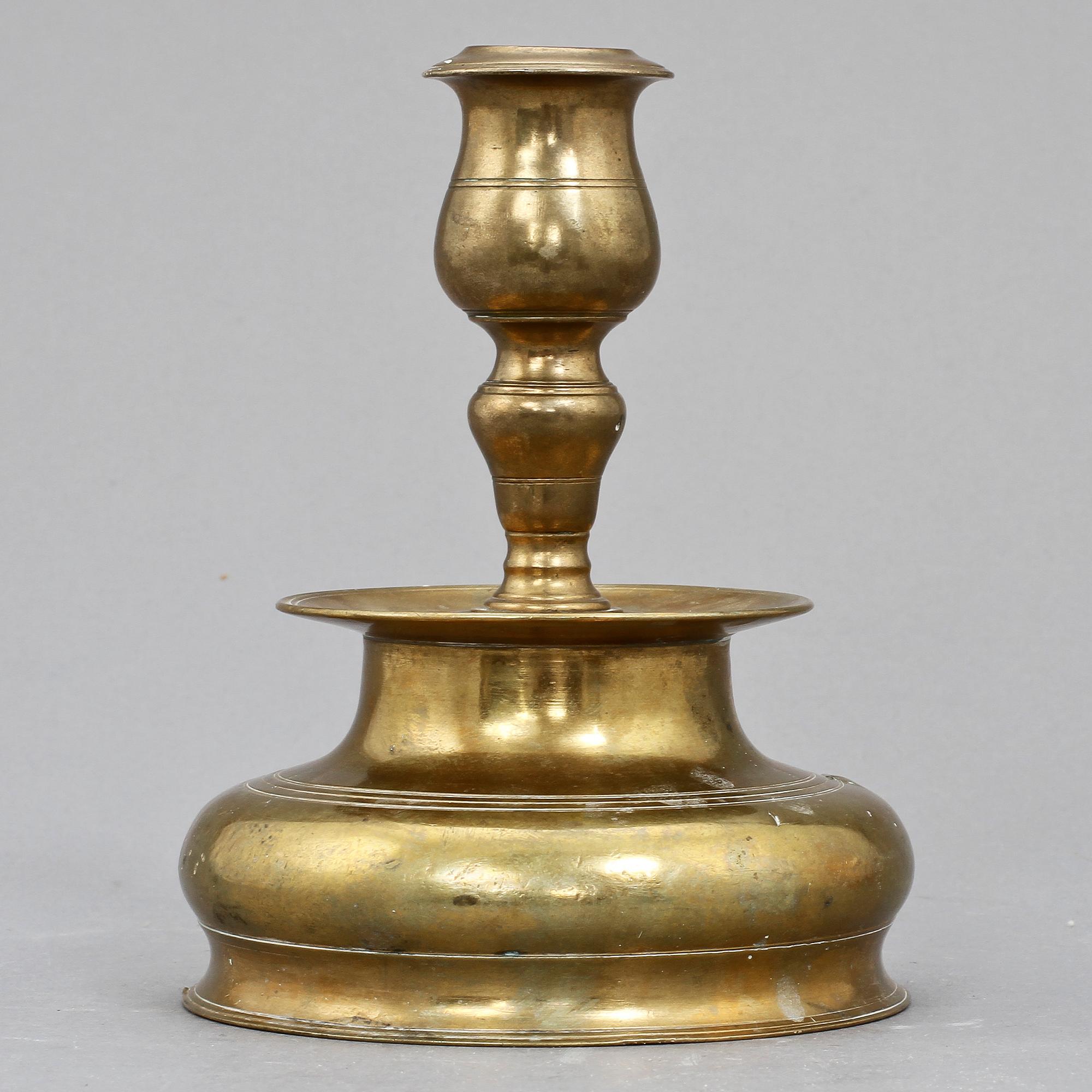 LJUSSTAKE, mässing, barock, 1700-tal.