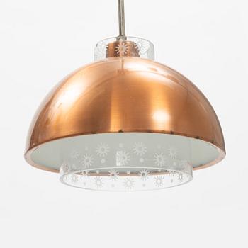 A copper and glass ceiling light, ASEA, 1950's/60's.