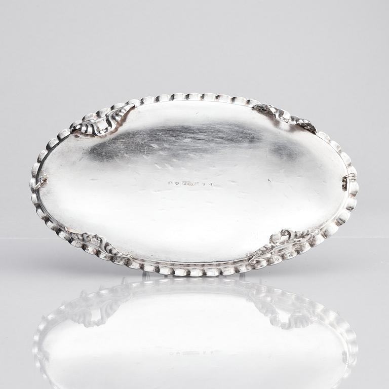 Alexander Munthe, toastrack, silver, Helsingborg 1847.