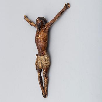 A 17th/18th century wooden crucifix.