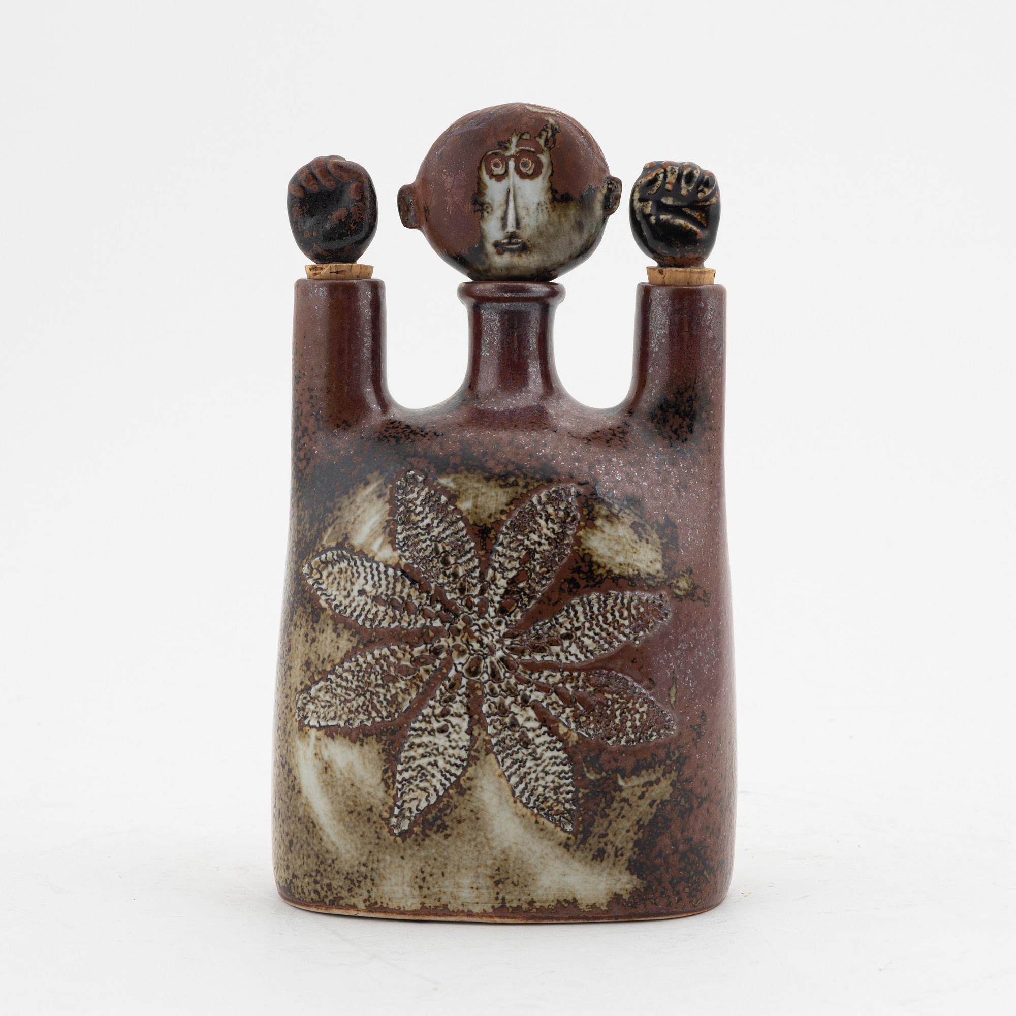 Stig Lindberg, a stoneware bottle, Gustavsberg Studio, signed.