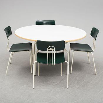 a dining table with four chairs by Sigurd Persson, latter part of 20th century.