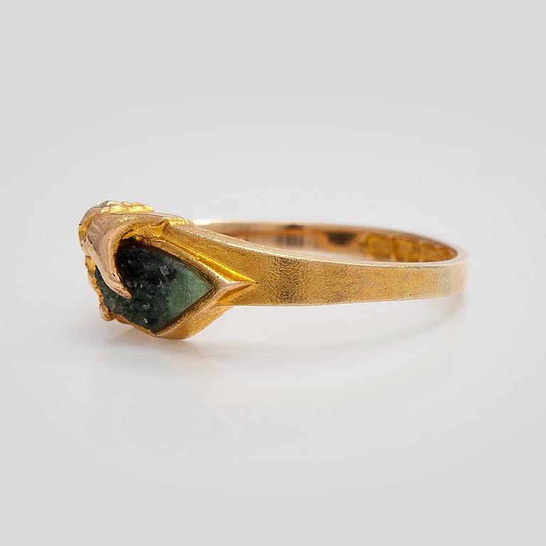 Björn Weckström, Ring "Galateia", 14K guld, zoisit. Lapponia 1978.