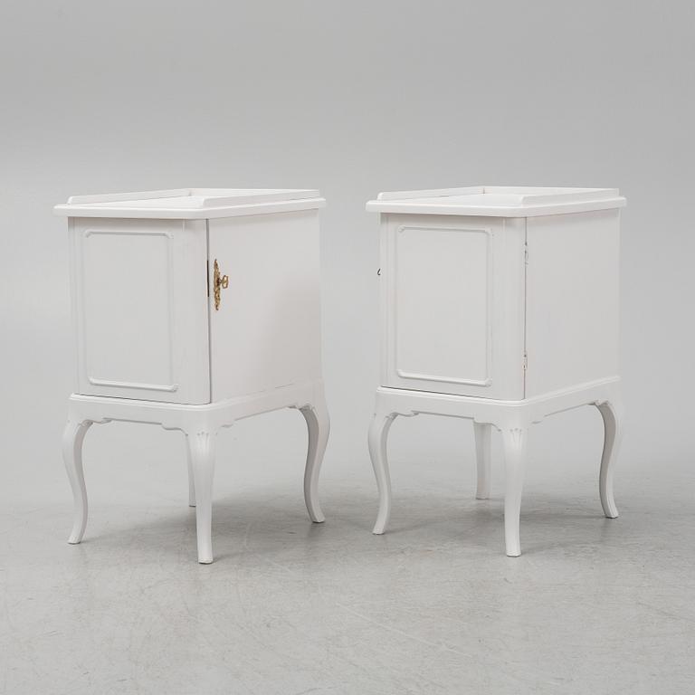 A painted pair of beside tables, early 20th Century.