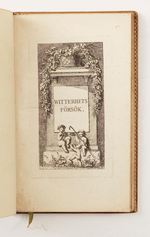 BOK, "Witterhetsförsök" av Helena Maria Linnerhielm, Stockholm 1795.