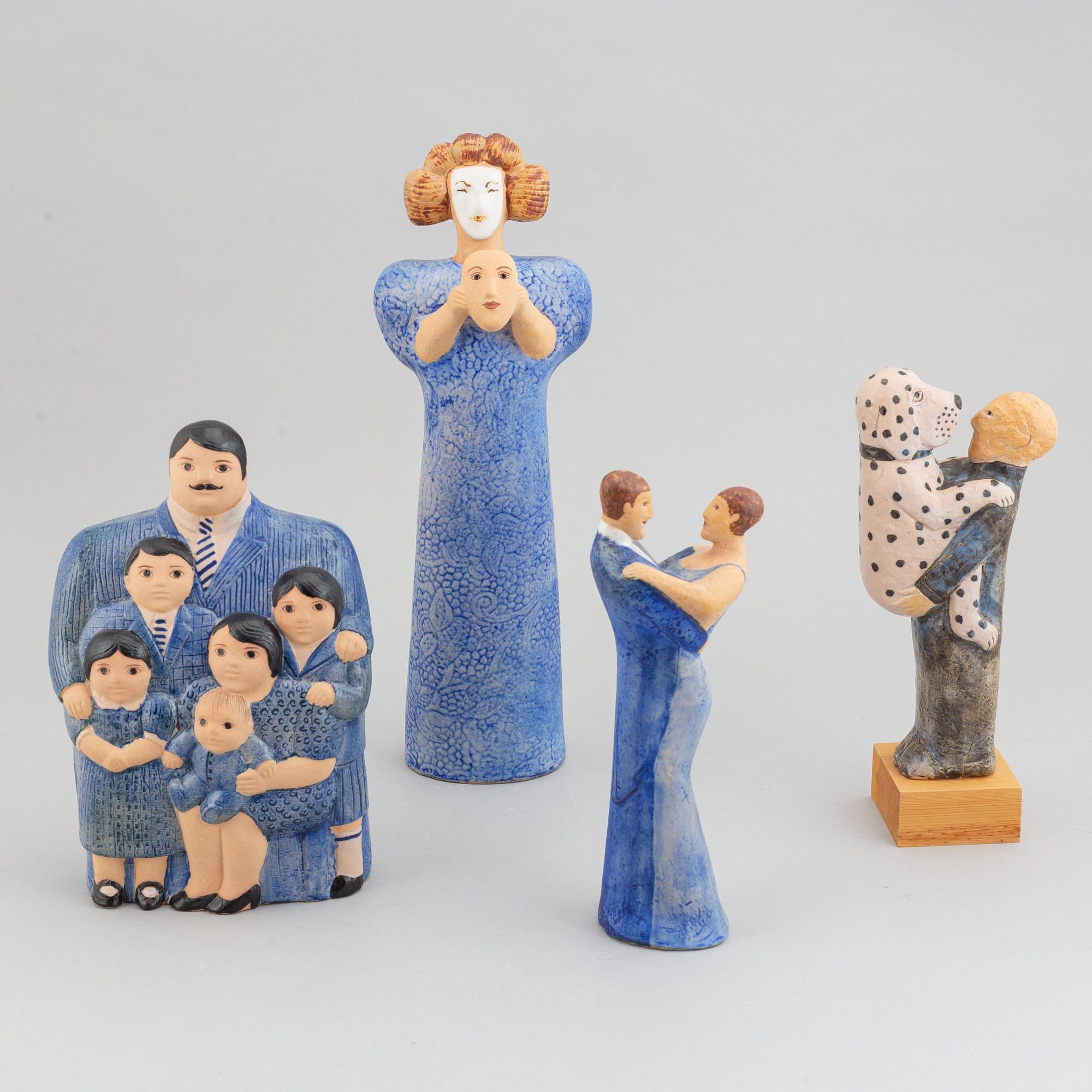 Lisa Larson, four stoneware figurines, for K-Studion, Gustavsberg.